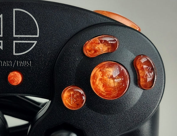 Red Orange Custom Gamecube Controller Buttons Z