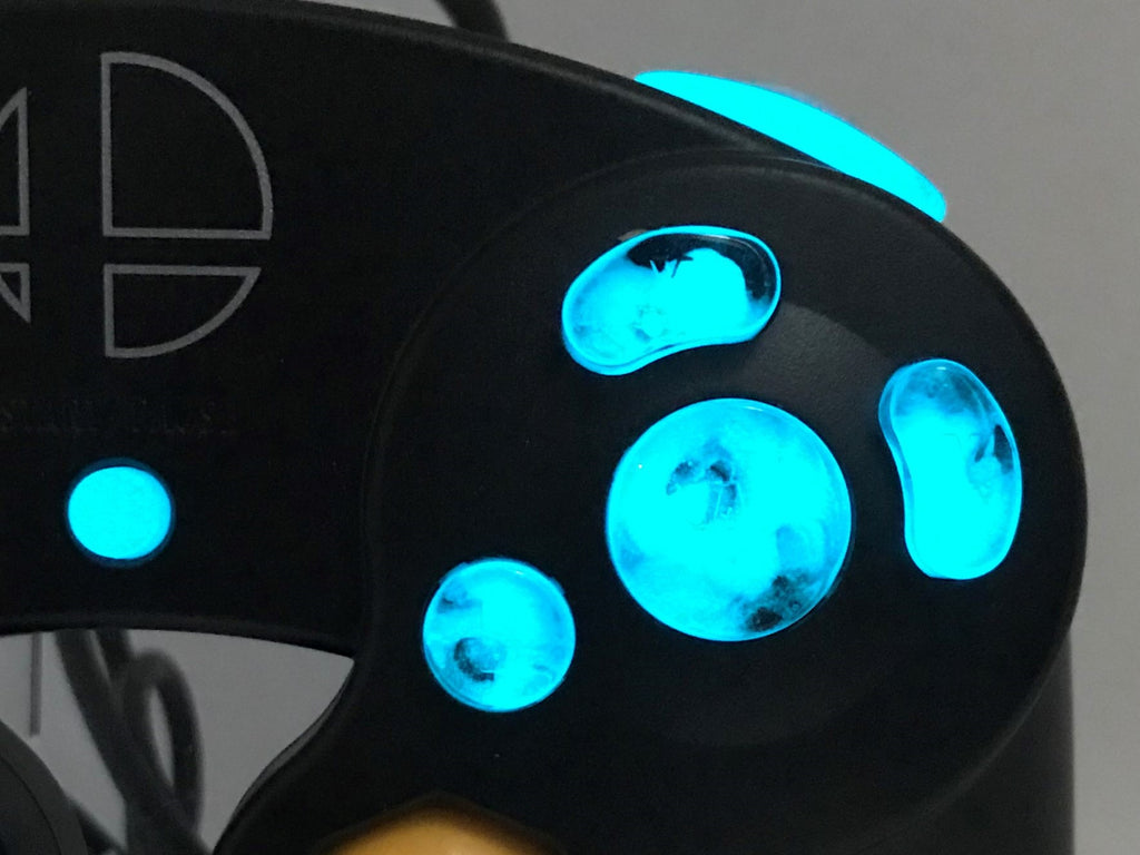 Blue Glow Dark Custom Gamecube Controller Buttons Z