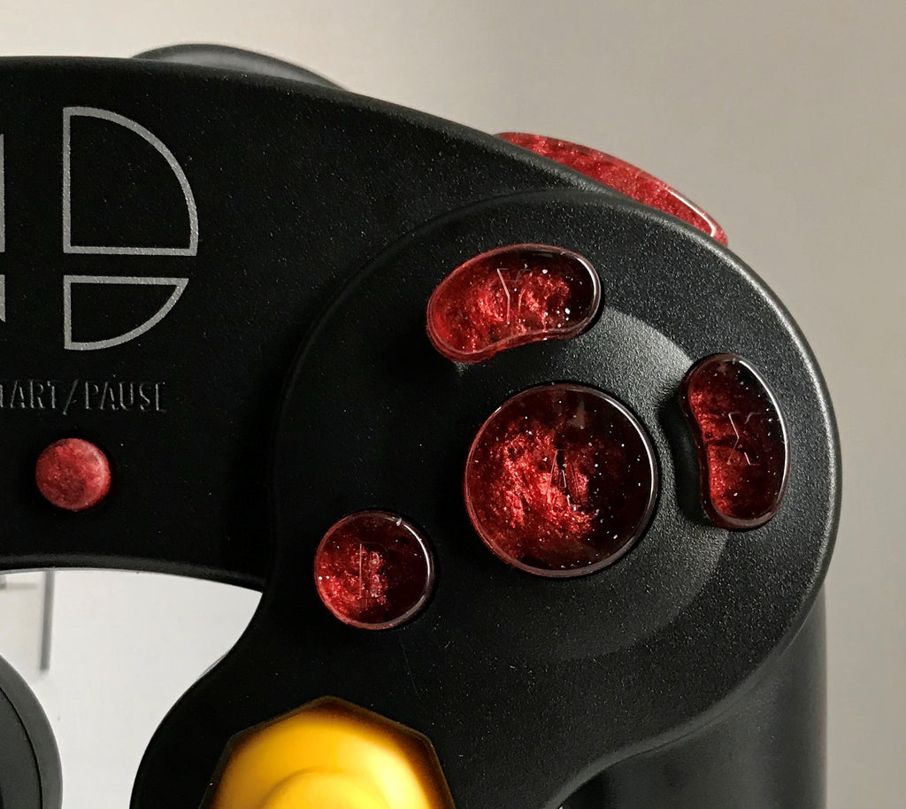 Blood Red Nebula Gamecube Buttons (MADE TO ORDER) โ Seรฑor Retro